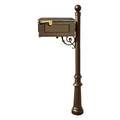 Qualarc Mailbox w/fluted base and ball finial (no address plates or numbers) LM-804-LPST-BZ